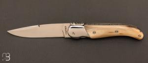  Couteau  " Laguiole chasse " par Couttier - 14C28N - Corne Blonde