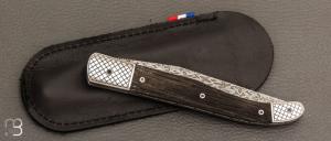    Couteau " Laguiole " par Tim Bernard - Morta - Lame damas mosaïque