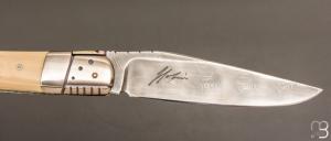  Couteau  "  Laguiole custom" de Jacques Jobin - Mammouth / Titane et damas