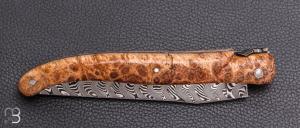    Couteau Laguiole en Aubrac 12 cm manche en Loupe d'amboine et damas de Markus Balbach
