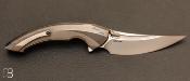   Couteau  "  Lamella " Dark Gray Titanium handle par Rike Knife - First Run 100 exemplaires