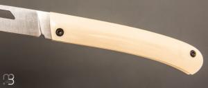  Couteau " Le 26 " par MTBlades Benjamin Thuillier - Micarta blanc et lame en 14C28