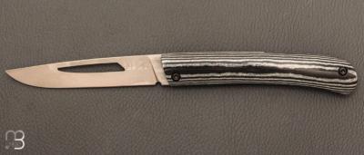   Couteau " Le 26 " par MTBlades Benjamin Thuillier - Paperstone noir et lame en 14C28