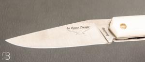   Couteau " Le Boulary " par La Bonne Trempe - Corian blanc et lame en 14c28n