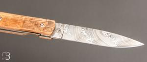  Couteau  " Le Français "  par Atelier Perceval - Fût de chêne et Damasteel®