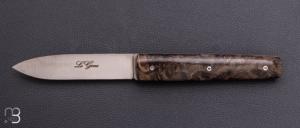 Couteau " Le Gone " mid-tech design d'Eric Depeyre - Loupe de peuplier stabilis�e et 12C27