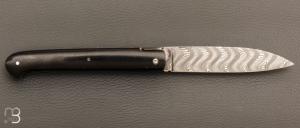    Couteau " Le Sauveterre " - Ébène et lame damas