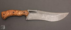 Couteau  " Le Seton " par Opus Knives - N690 et loupe d'amboine