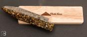 Couteau " Le Terril " de poche par Charles Canon - Manche en fleurs d'immortelles de Corse
