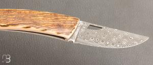  Couteau de poche Le Thiers Damas Ivoire de Mammouth par Fontenille-Pataud
