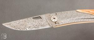  Couteau de poche Le Thiers Damas Ivoire de Mammouth par Fontenille-Pataud