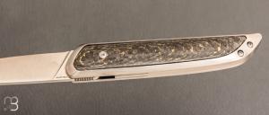    Couteau " Le Galeriste Titane LPO " button-lock par Lepage Knives - Fatcarbon Snakeskin Gold