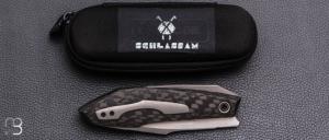    Couteau " Liner lock " custom par Samuel Jugieau - Fibre de carbone et lame en 14c28