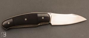   Couteau " Liner Lock 2 lames " custom par David Lespect - Ebène et RWL34