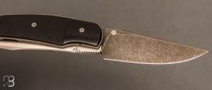   Couteau " Liner Lock 2 lames " custom par David Lespect - Ebène et RWL34