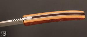  Couteau " Lo-Garithme  " liner lock custom par Lo-Coutelier - Buis/Padouk et lame en RWL34