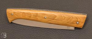 Couteau " Lombard  " de poche en buis par Adrien Giovaninetti