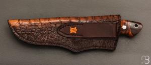  Couteau " Loveless Medium Drop Point " par Shaun Bruwer - Ironwood et Bohler Lohmann