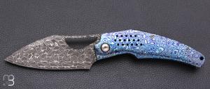  Couteau " Machine " custom par Tashi Bharucha - Timascus et lame en damas