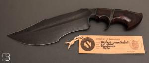 Couteau  "  Maximus Bowie  " custom fixe de Samuel Lurquin - Ironwood et L6 steel Blackwashed