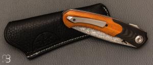     Couteau " Merops S-Lock "  par Olivier Lamy - Skua Coutellerie - Micarta et lame San Maï
