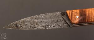    Couteau " Nobilis " custom par Louis Blanchet Kapnist - Koa et damas double explosion