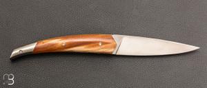   Couteau " ORCA Silver " pliant par l'Atelier Les 2 Diables - Ginkgo stabilisé et 14c28n
