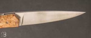   Couteau " ORCA Silver " pliant par l'Atelier Les 2 Diables - Loupe d'acacia et 14c28n