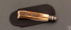    Couteau  "  Opinel N°09 " custom bois de cerf par Laurent Gaillard