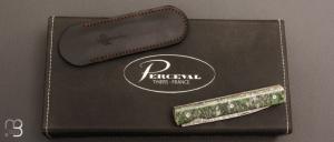   Couteau Perceval " Le Français " - Lame Damas et Vert d'Orezza