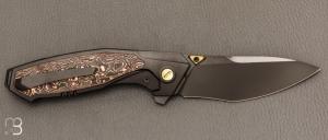 Couteau " RT-Kingfisher RTKF5 " par Remette RT - Titane/Copper Carbon et lame en M390
