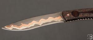 Couteau " Rossignol V2 " par Maxime Rossignol - La Forge de Max - Loupe de bois de fer 