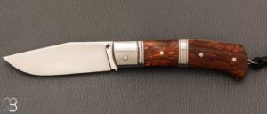   Couteau  " Rumilly " par Philippe Lemonnier - Loupe de bois de fer d'Arizona et lame en RWL34 