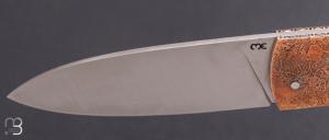  Couteau de poche " Sgian Dubh " par Ewen Maillard - Bronze texturé et RWL34