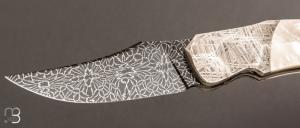  Couteau " Sirius B " par Florian Keller - Nacre / Météorite et damas mosaïque
