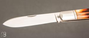    Couteau " Slim Barlow " de Ken Steigerwalt - Amber Stag et RWL-34