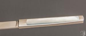Couteau " Slipjoint " custom de Lionel Lalague - Nacre et lame en RWL34