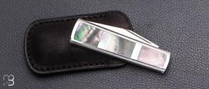   Couteau " Slipjoint " par Nicolas Couderc - Nacre et lame en RWL34