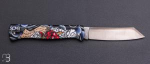 Couteau Douk-Douk "Sons of Douk-Douk®" lame Higonokami thème Art Japonais Oni