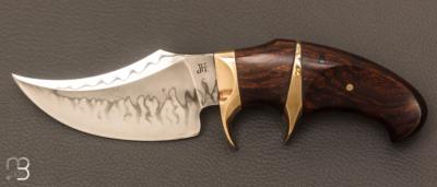 Couteau " Sub-Hilt Skinner " fixe par Jan Hafinec - Bois de fer et C105