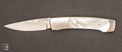   Couteau  "  Swift " Self-Lock  par Scott Sawby - Nacre et ATS34
