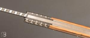   Couteau " Talar XXL " de Anthony Brochier - mammouth et lame damas mosaïque torsadé