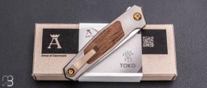  Couteau " Toko" flipper de Jens Anso - Titane/Micarta et RWL34