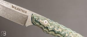  Couteau " Troll Toxifié " fixe par Wildsteer - Pakkawood bleu et lame en 14c28