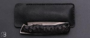   Couteau "Troll Toxifié" pliant par Wildsteer - Pakkawood noir et lame en 14c28