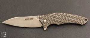  Couteau " Turbulence " custom par Tim Galyean - Titane et lame en CPM154