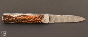 Couteau automatique MIKOV Predator  241DP1KP - bois de cerf et damas