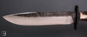    Couteau  de chasse par Laurent Gaillard - Bois de cerf et lame en 100C6