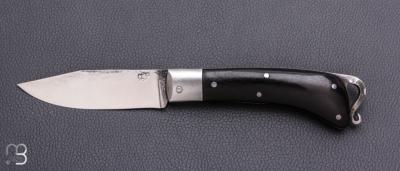    Couteau de poche à cran carré Pierre Henri Monnet - Corne de buffle et 90McV8
