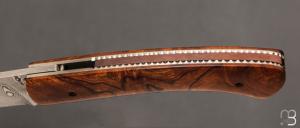    Couteau " custom "  par Joël Grandjean - Bois de fer d'Arizona et lame damas
